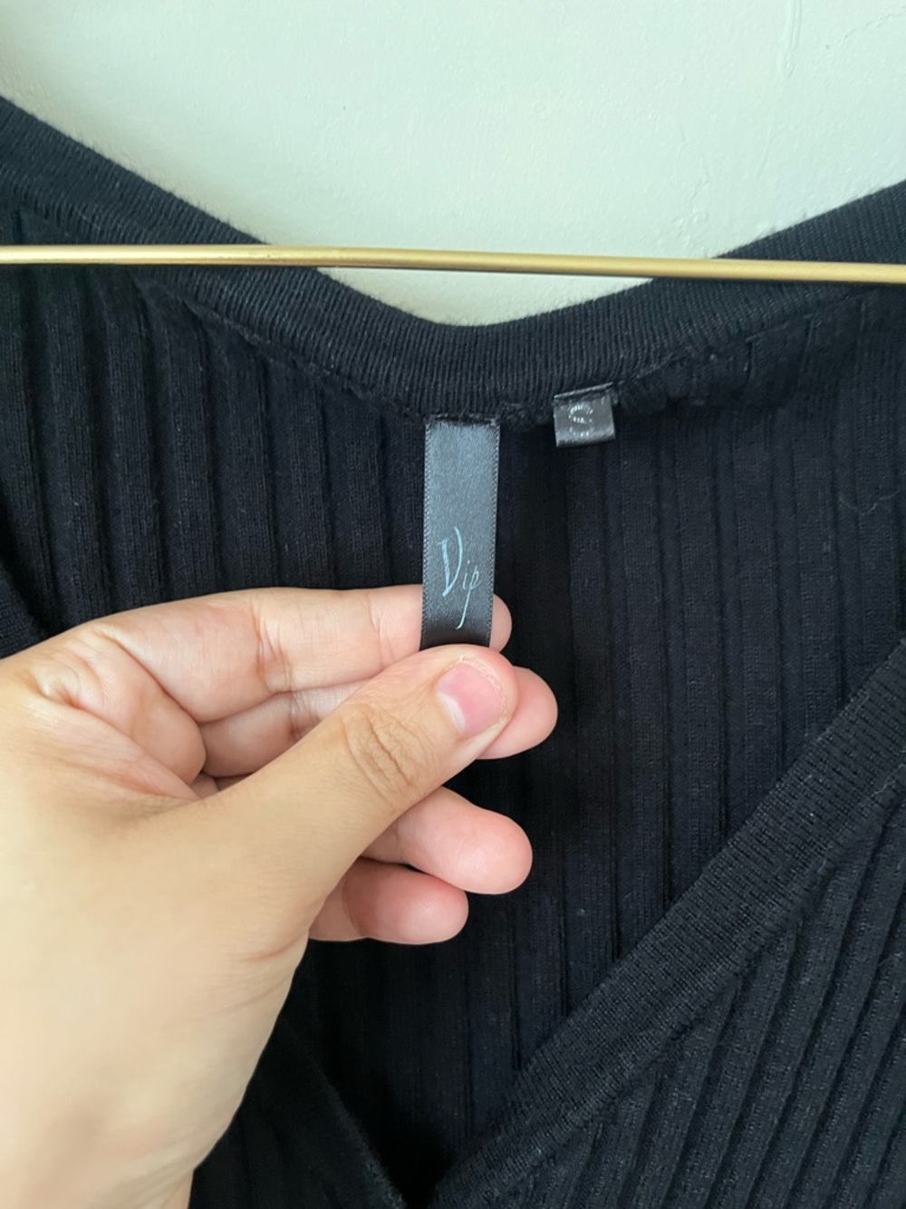 VIP Black Minimalist casual Ribbed basic V-Neck Button Cardigan S - Picture 4 of 7